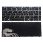 Laptop Keyboard for HP EliteBook 840 G5, 846 G5, 840 G6, Black Silver Frame with Backlit & Without Mouse