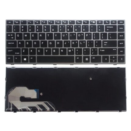 Laptop Keyboard for HP EliteBook 840 G5, 846 G5, 840 G6, Black Silver Frame with Backlit & Without Mouse